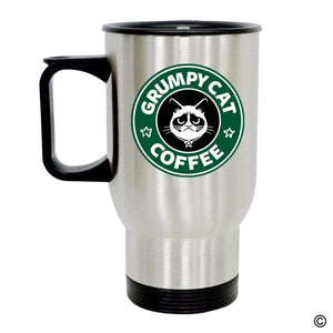 Travel Mug - Funny Quote Photo Mug - Grumpy Cat Coffee 14 Ounce Stainless Steel Travel Mug - Coffee Mug,Beer mug,Travel Mug
