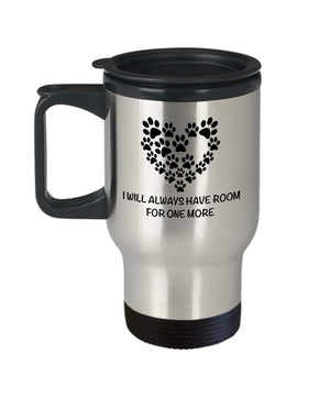 MORI-TM, Travel Mug - I Will Always Have Room For One More 14oz Stainless Steel Double Wall Coffee Cup with Handle and Lid – Best Funny Cat Gift for Men Women Dad Mom Boy Girl
